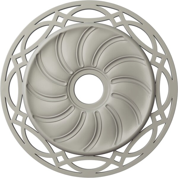 Ekena Millwork Loera Ceiling Medallion (Fits Canopies up to 6 1/4"), 26 5/8"OD x 4 1/2"ID x 1 3/8"P, Pot of Cream CM26LOPCF - main